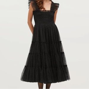 Hill House Home Ellie Nap dress in black glittery tulle, size Medium